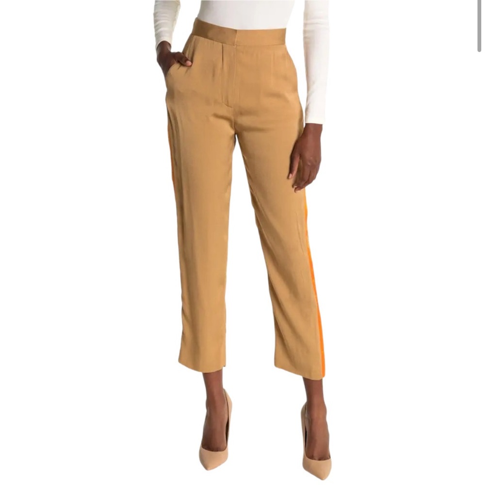 Burberry Tan Orange Stripe Trouser Pants